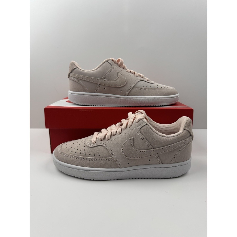 Nike‎ Court Vision Low Pink/Pearl White Sneakers Women's Size- 9 (DH0253-800)